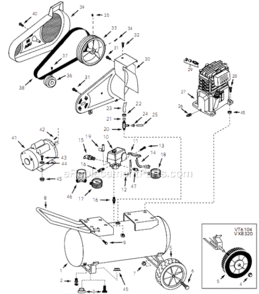 Page A Diagram and Parts List for VT621303 2001 Campbell Hausfeld Compressor